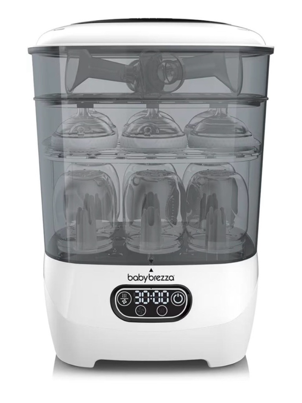 Baby Brezza White and Smoke Electric Bottle Sterilizer and Dryer
